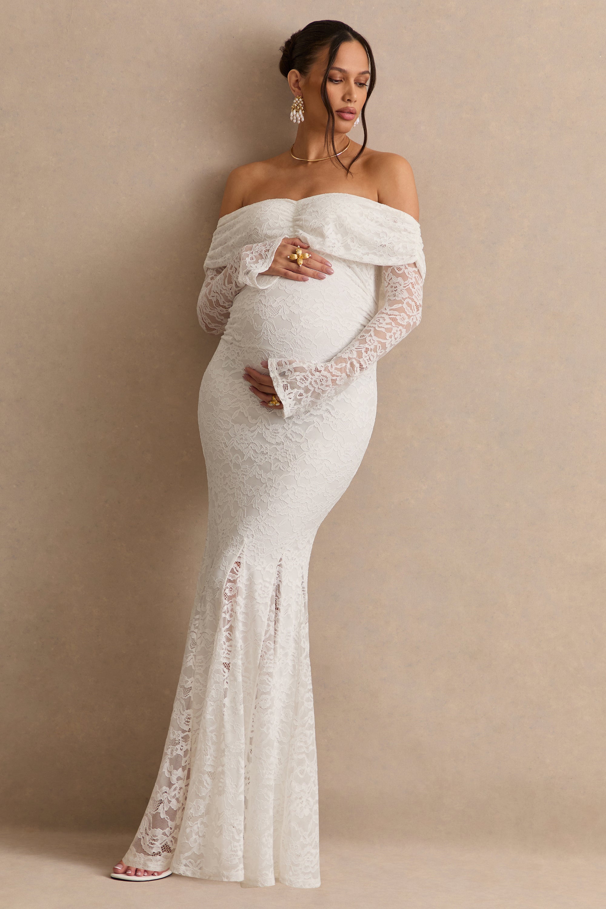 ECM_HR_CL138486110  - Valleria White Lace Bardot-Neck Maternity Maxi Dress1.jpg
