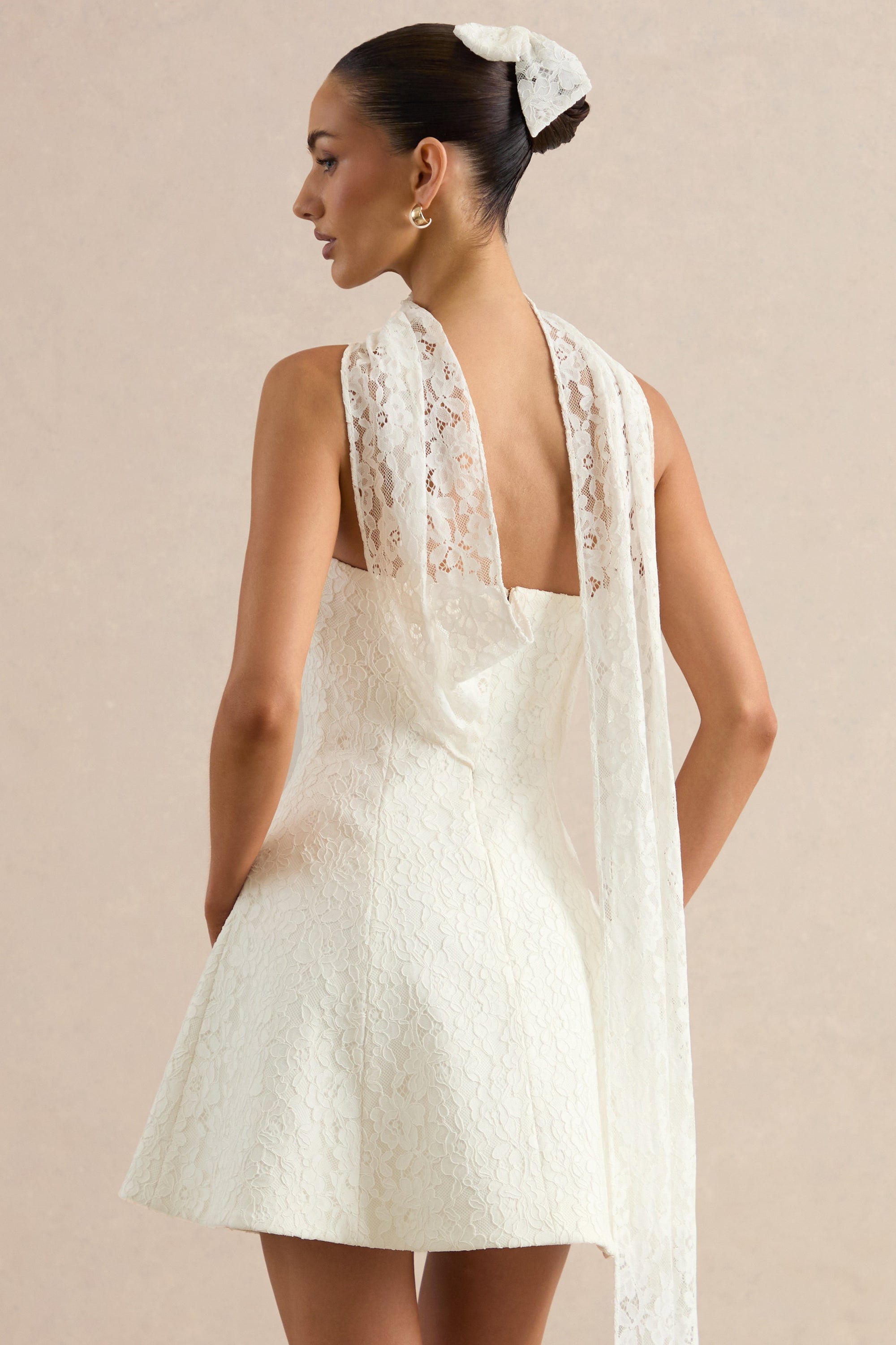 ECM_HR_CL138595110 - Taryna | White Lace Hair Bow + CL138454110 - Elvara | White Lace Bandeau-Neck Mini Dress With Scarf Detail 6.jpg