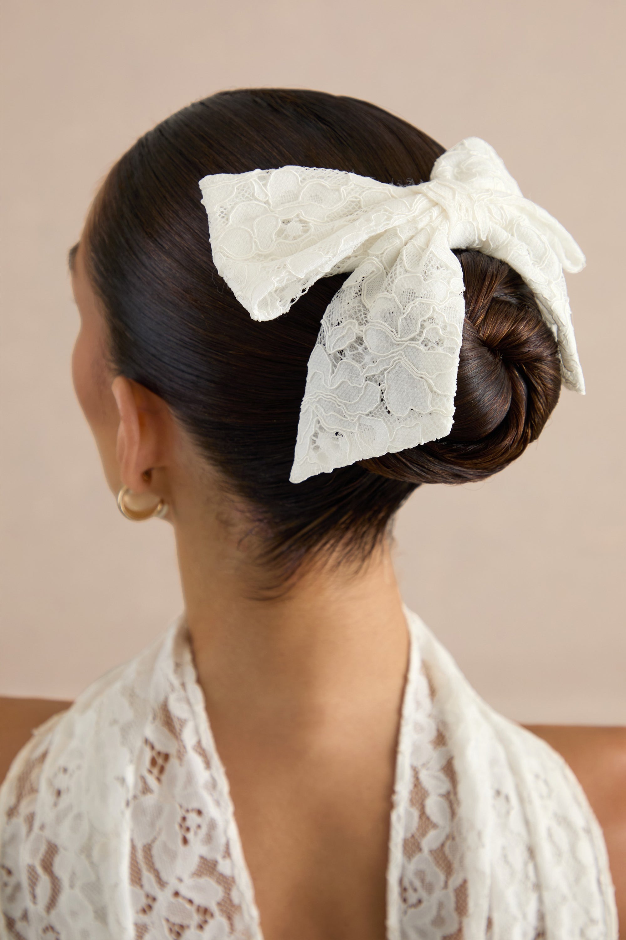 ECM_HR_CL138595110 - Taryna | White Lace Hair Bow + CL138454110 - Elvara | White Lace Bandeau-Neck Mini Dress With Scarf Detail 7.jpg