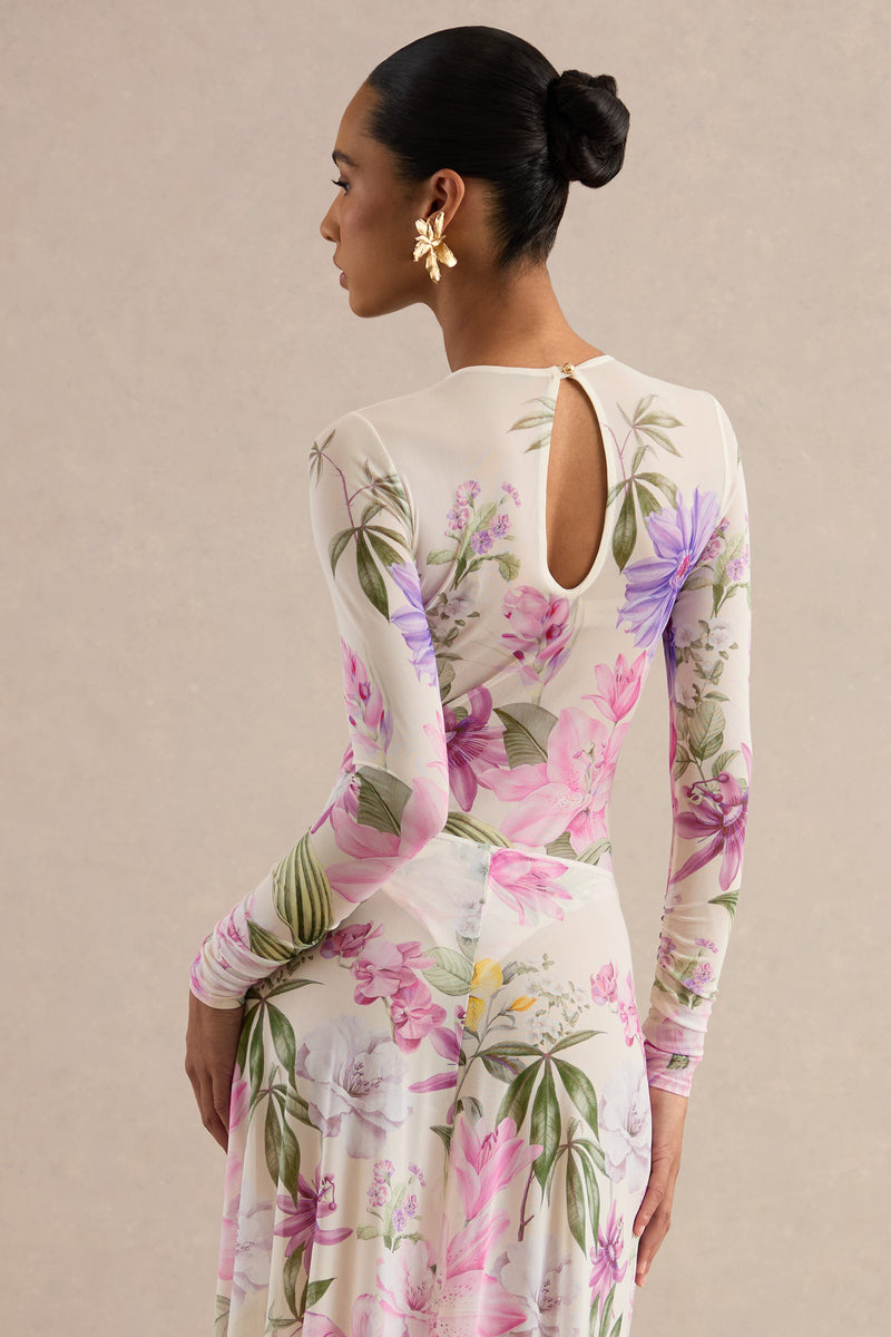 CL138605111 - Malva _ Cream Floral Print Mesh Round-Neck Bodysuit 10.jpg