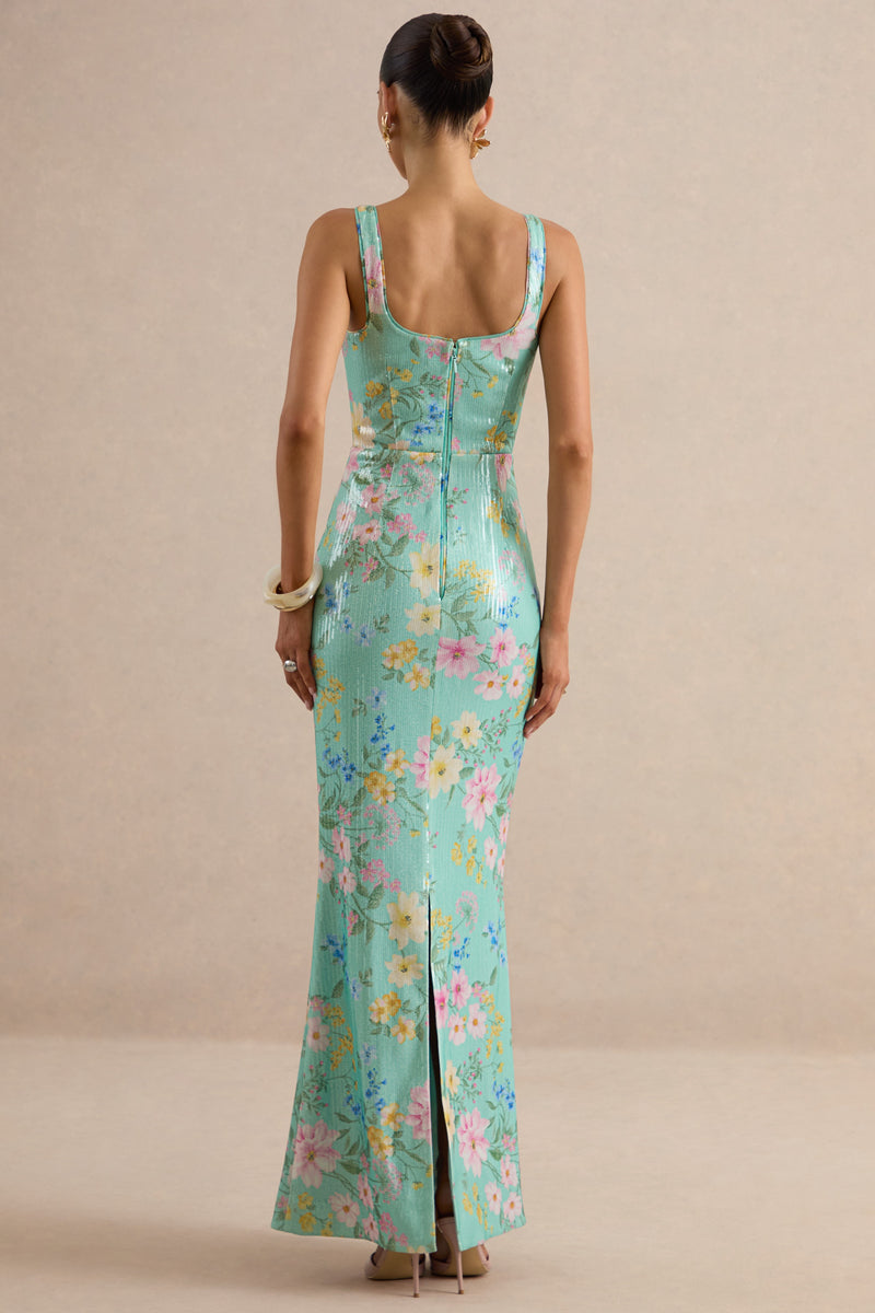 ECM_HR_CL138637032 - Danette | Mint Floral Print Sequin Square-Neck Maxi Dress6.jpg