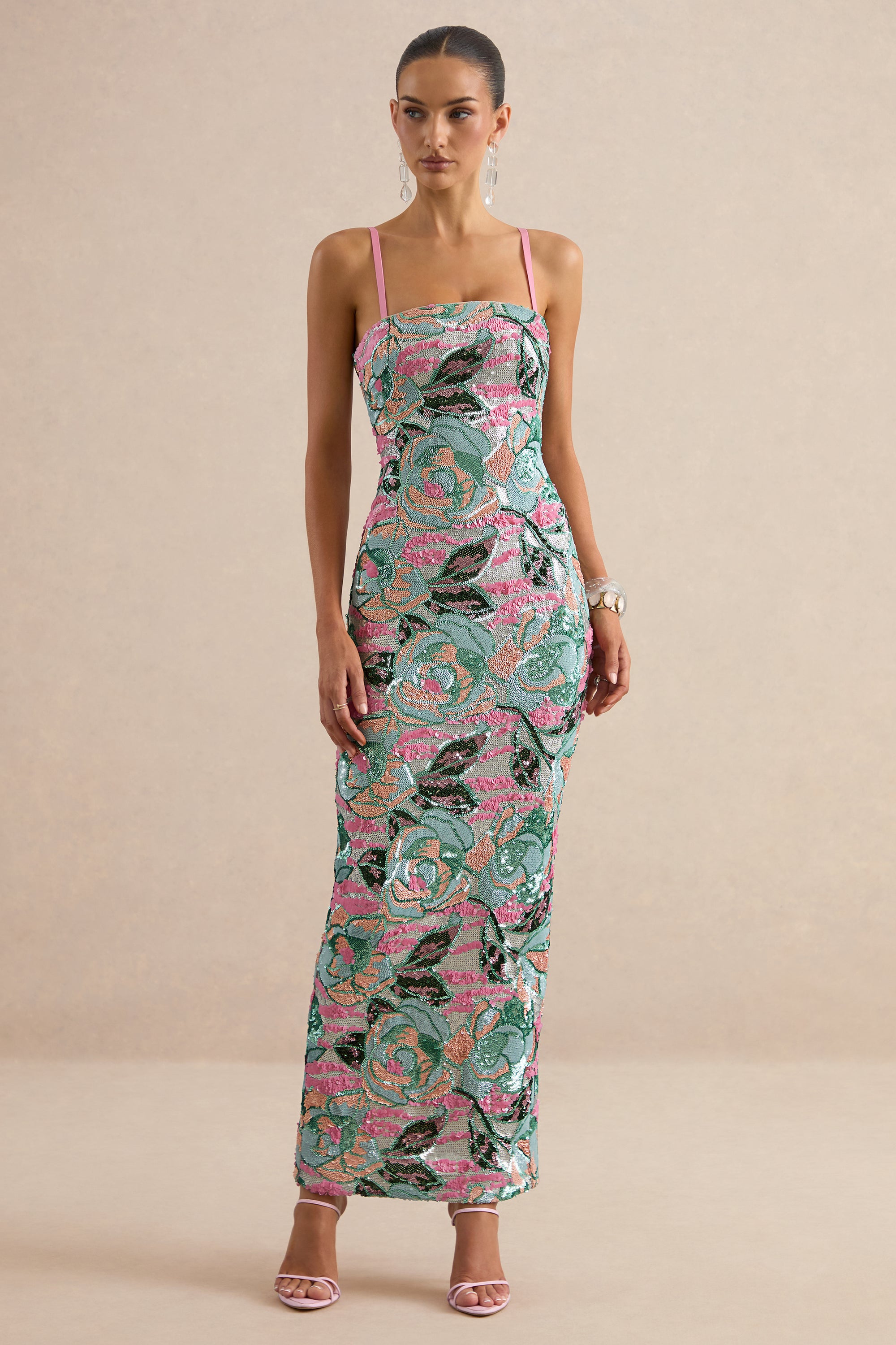 ECM_HR_CL138651013 - Xandra | Light Blue Floral Print Sequin Bandeau-Neck Maxi Dress 2.jpg
