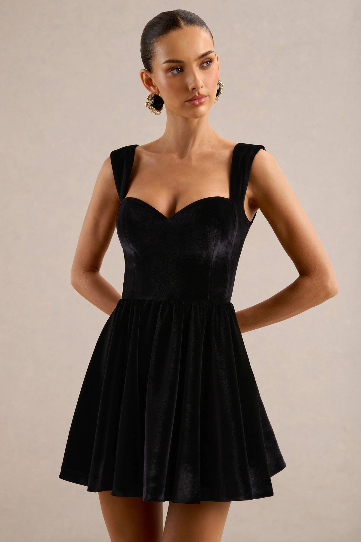 ECM_HR_CL138654001 - Belicia _ Black Velvet Sweetheart-Neck Ruffled Skater Mini Dress5.jpg