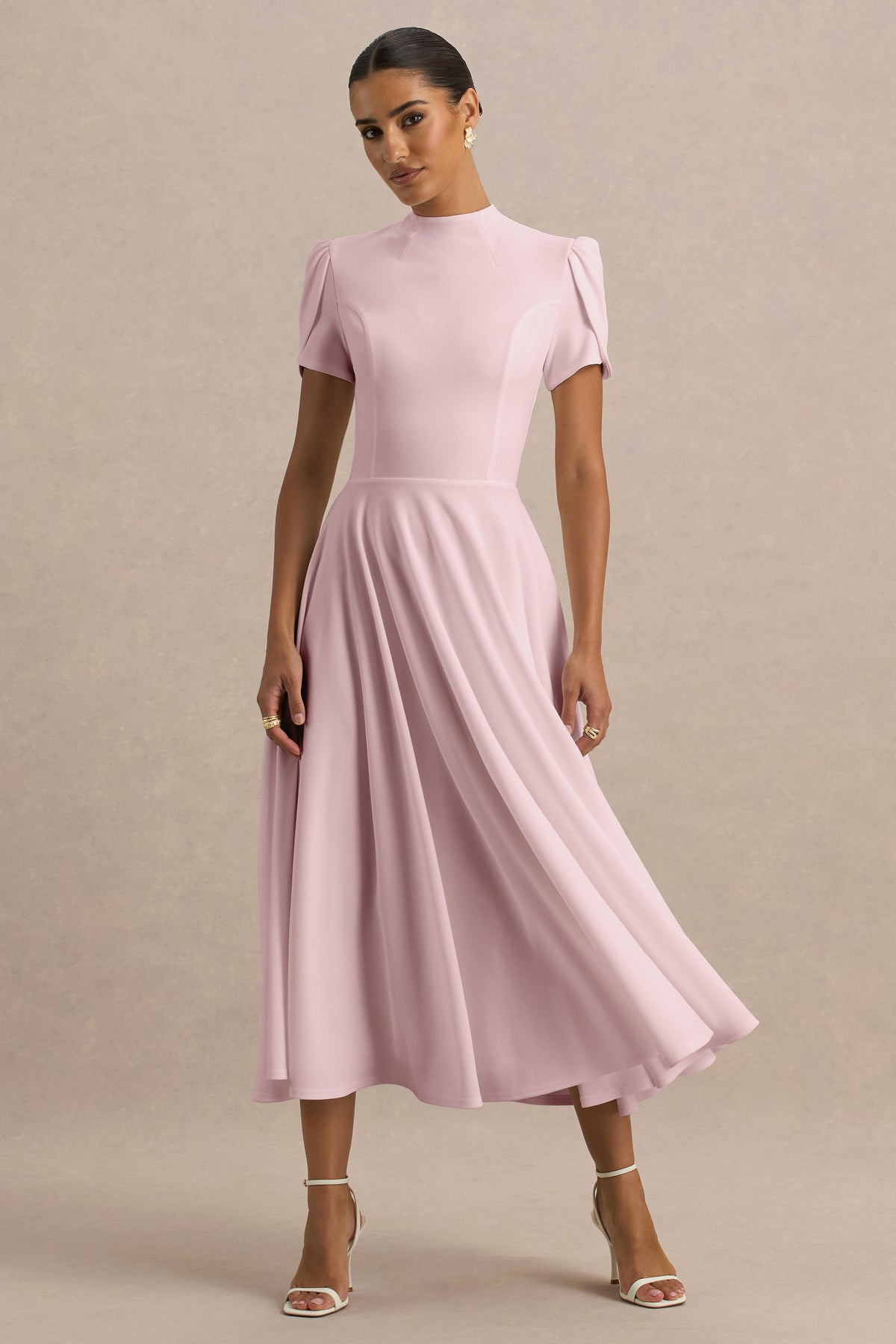 ECM_HR_CL138715081- Vicky Light Pink High Neck Midi Dress With Puff Sleeves 07.jpg