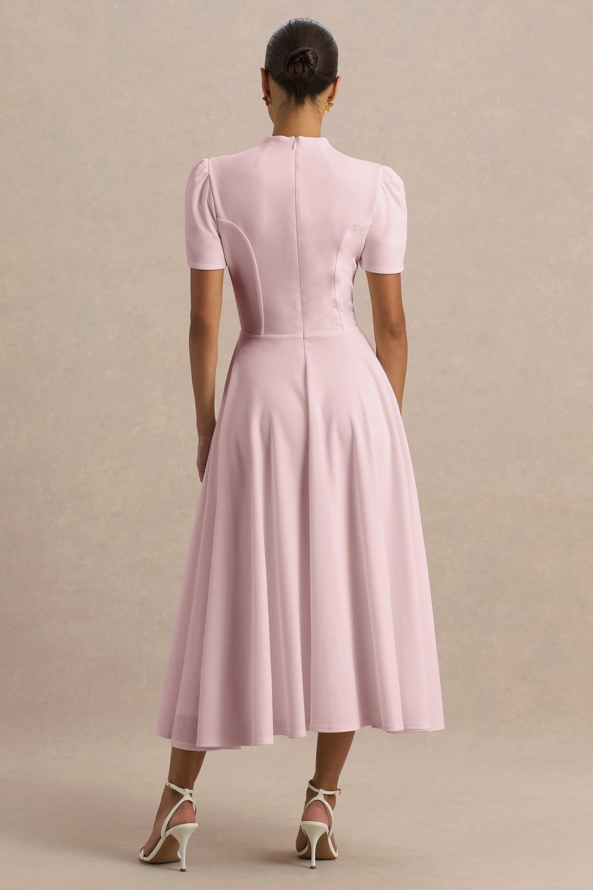 ECM_HR_CL138715081- Vicky Light Pink High Neck Midi Dress With Puff Sleeves 14.jpg