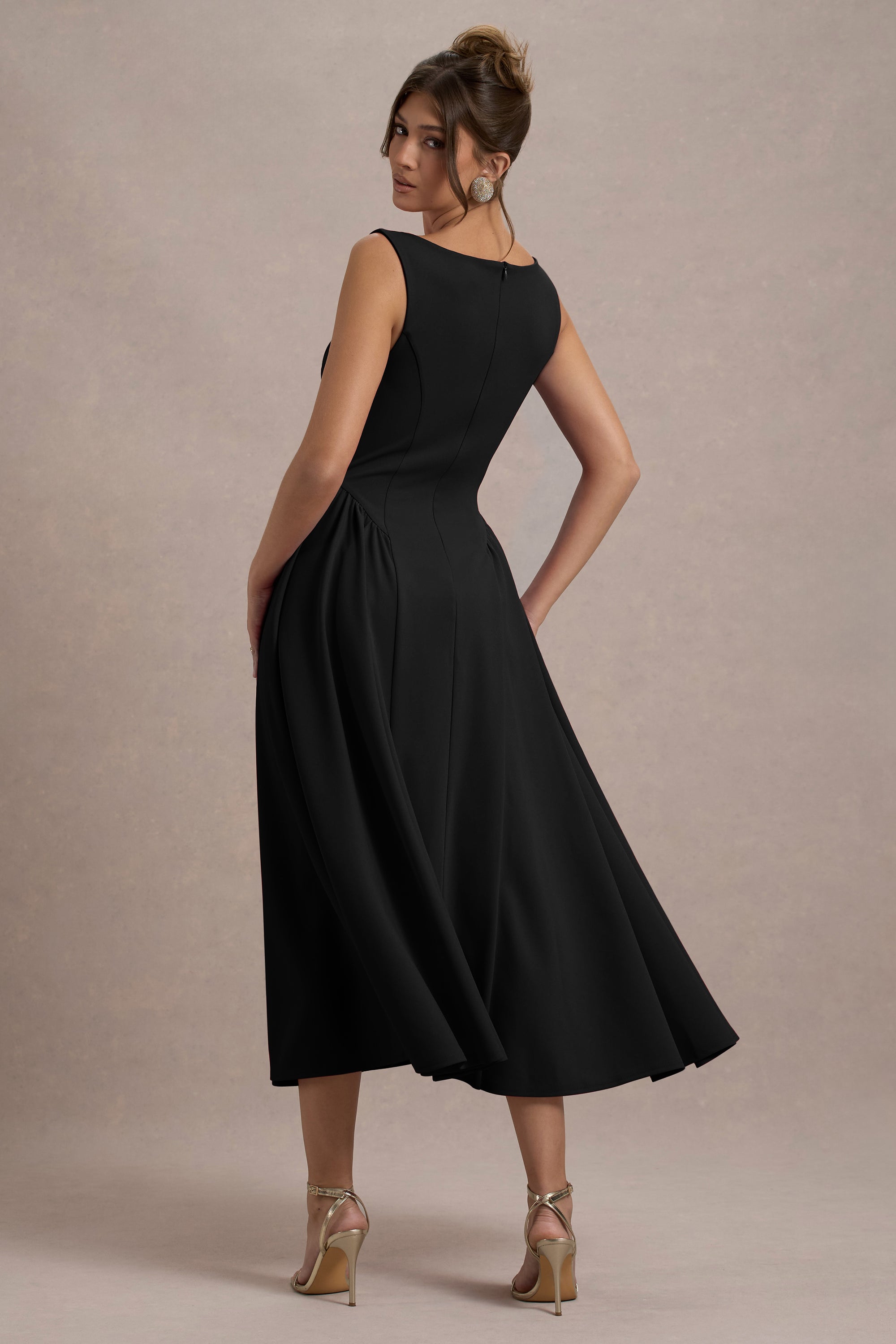ECM_HR_CL138731001 -  Muriel | Black Boat-Neck Volume-Hem Midi Dress 5.jpg