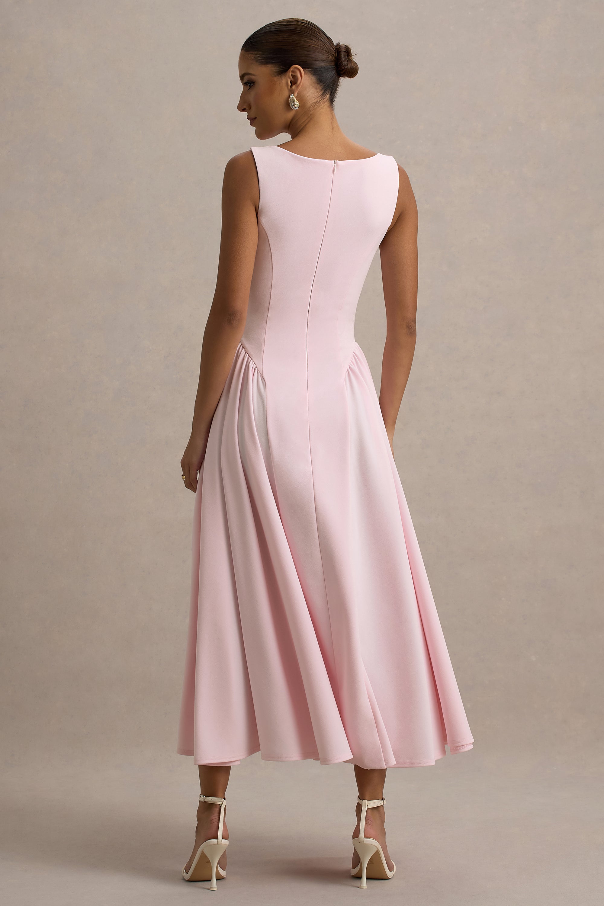 ECM_HR_CL138731081 - Muriel  - Pink Boat-Neck Volume-Hem Midi Dress 2.jpg