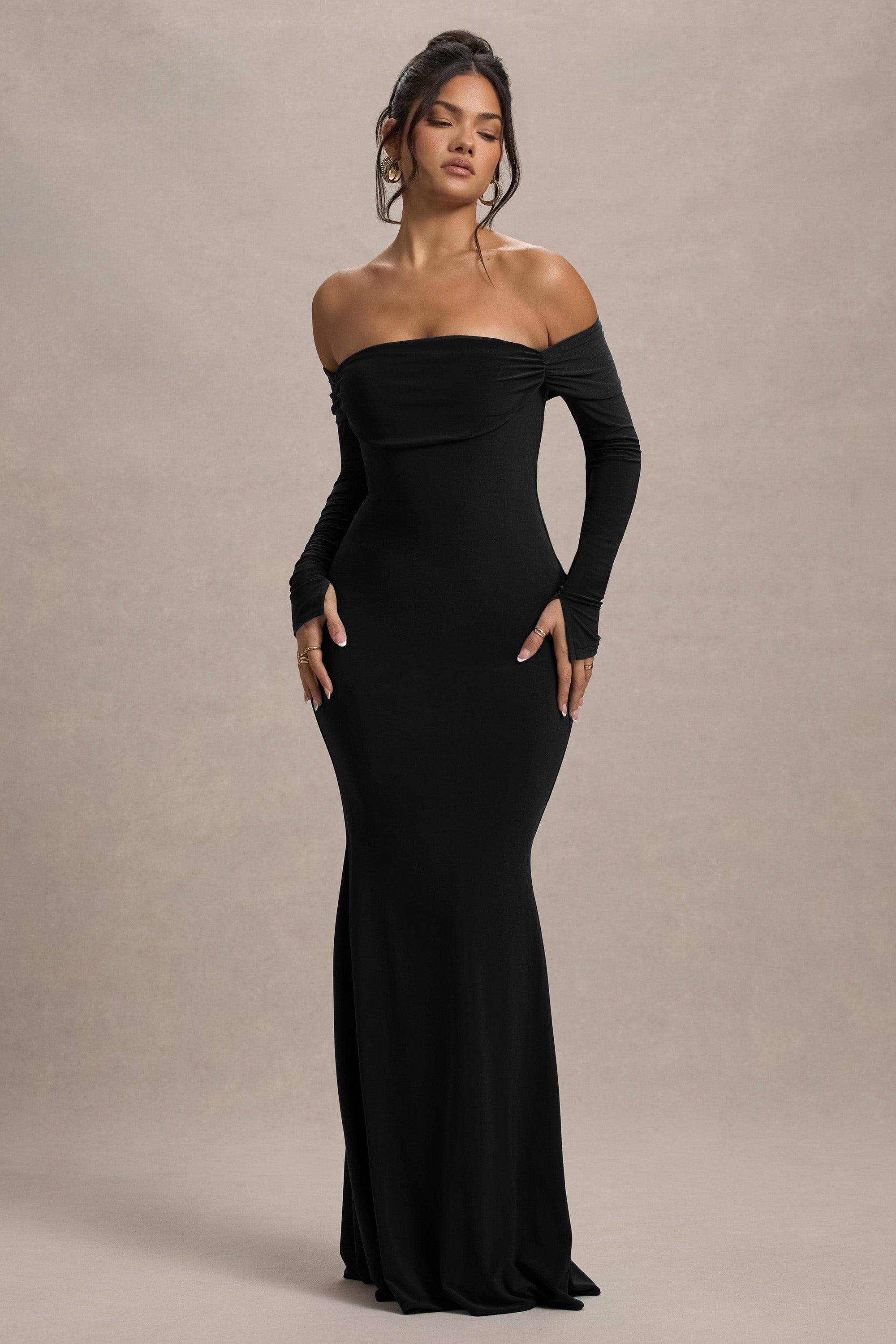 WB_CC_HR_CL134773002-AmaiaBlackBardotLong-SleeveMaxiDress0