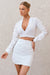 Sundown | Camisa blanca con mangas fruncidas y cruzada