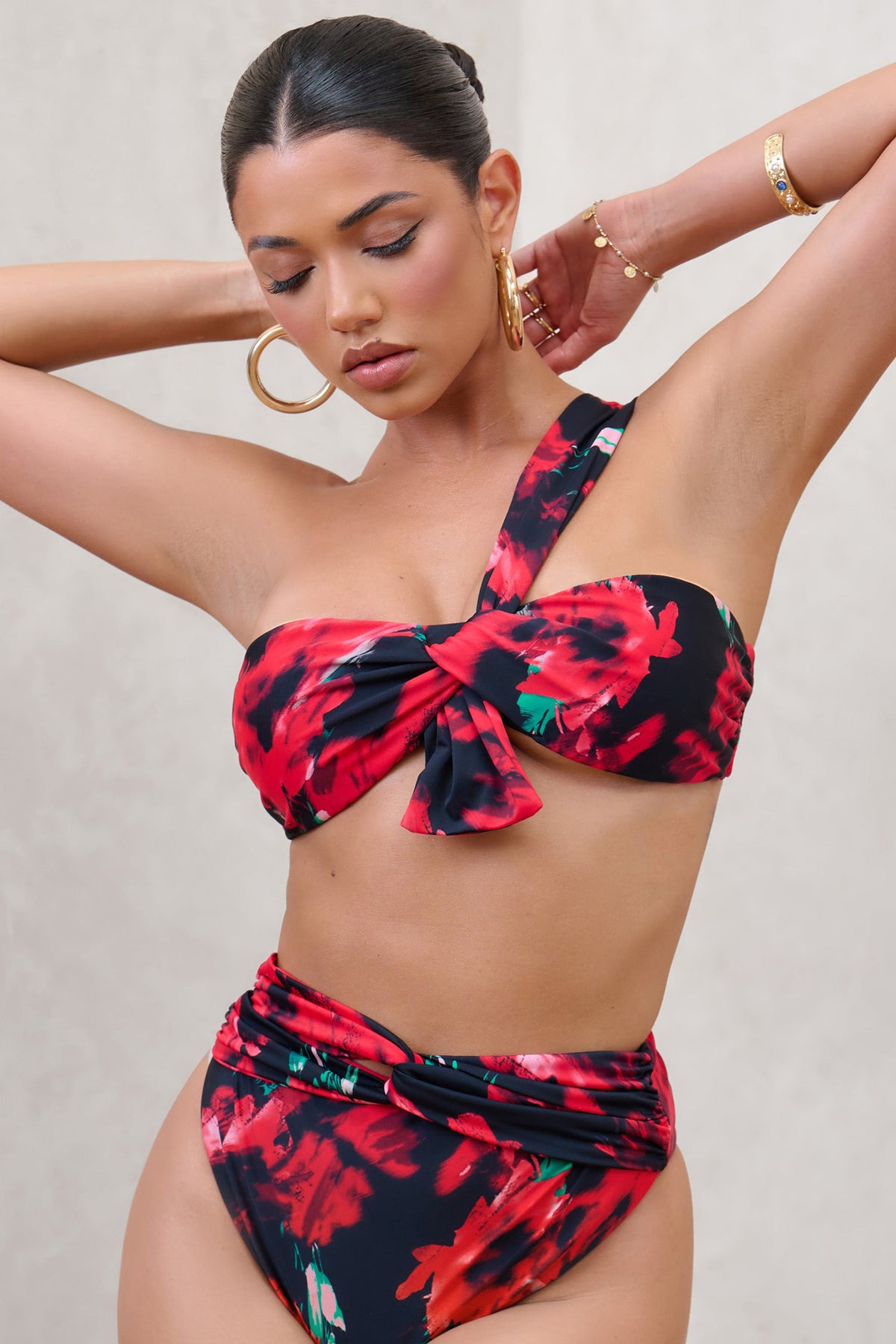 Bowline | Top de Bikini Asimétrico con Nudo y Estampado
