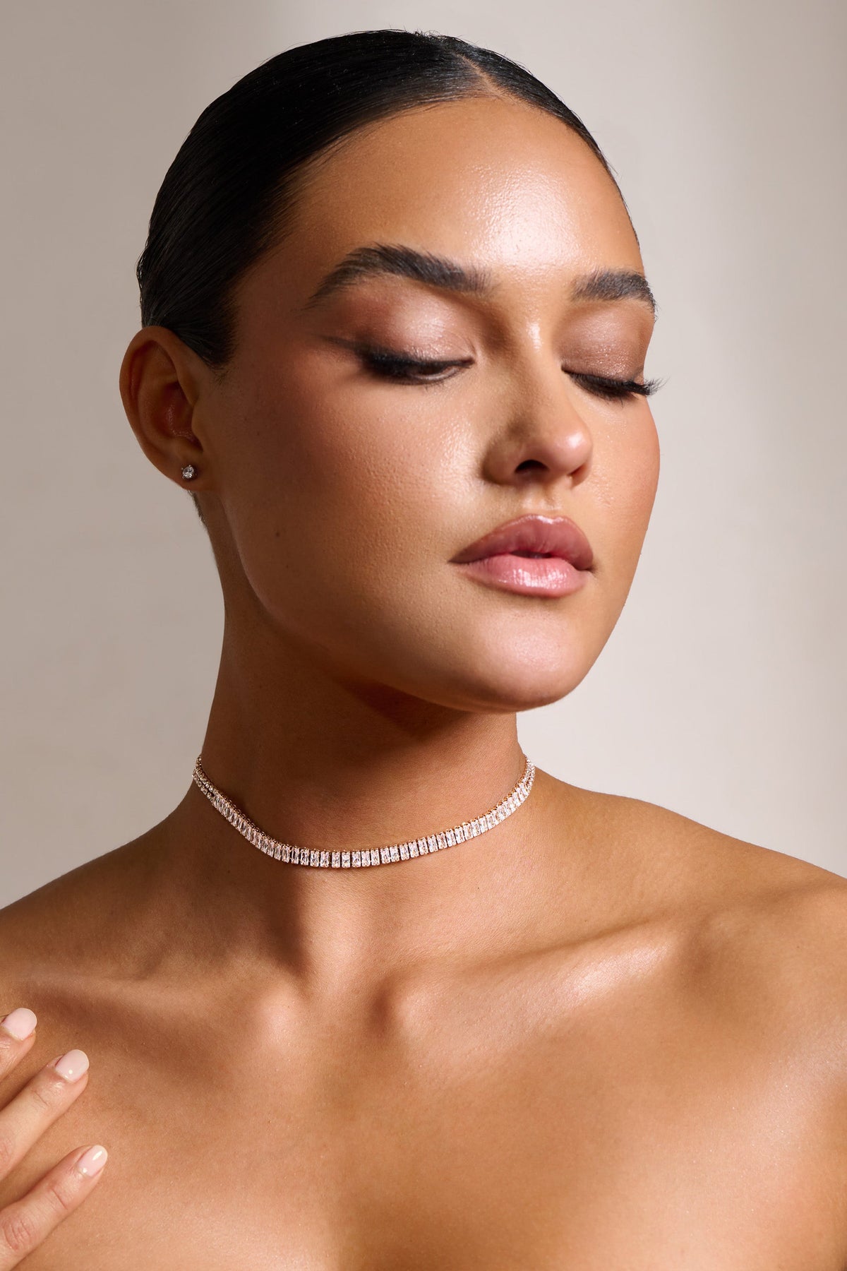 Morgan | Collar de tenis con diamantes dorados