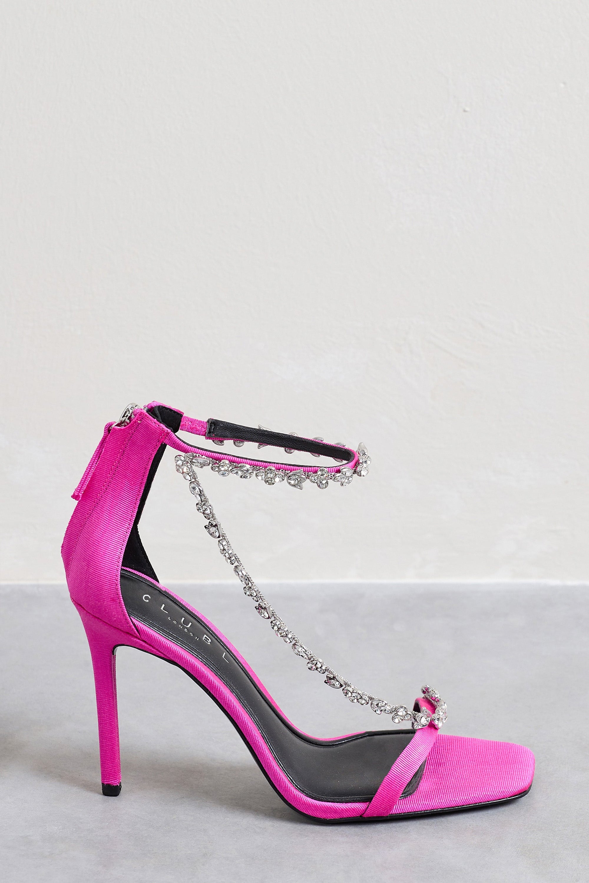 Oh Please | Sandalias de Tacón fusia con cadenas de brillantes
