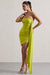 Siena | Vestido Mini Asimétrico Fruncido Lima con Cinturón