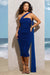 Realign | Vestido midi asimétrico fruncido azul royal
