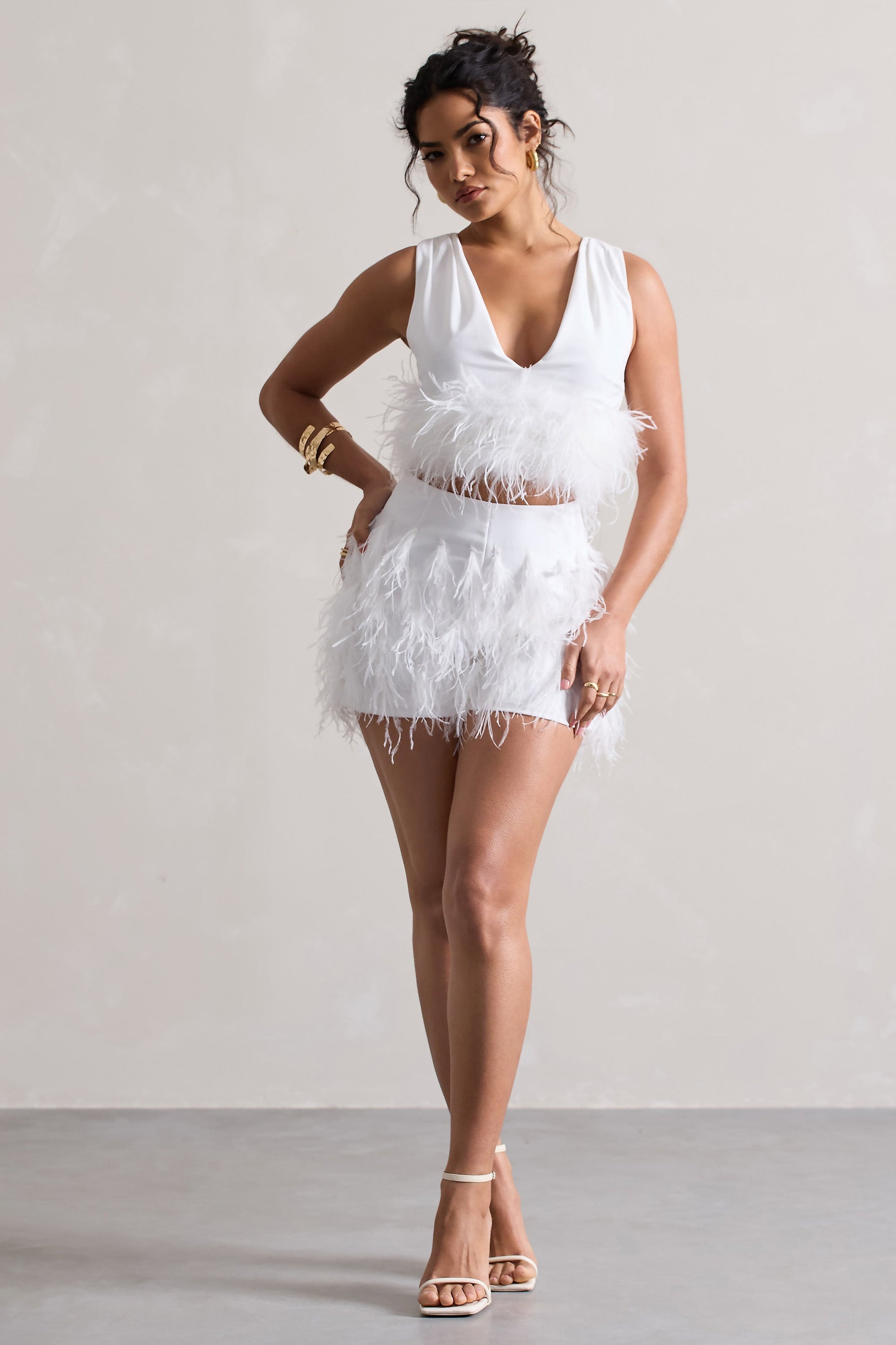 Encore | Shorts Pluma Blanca