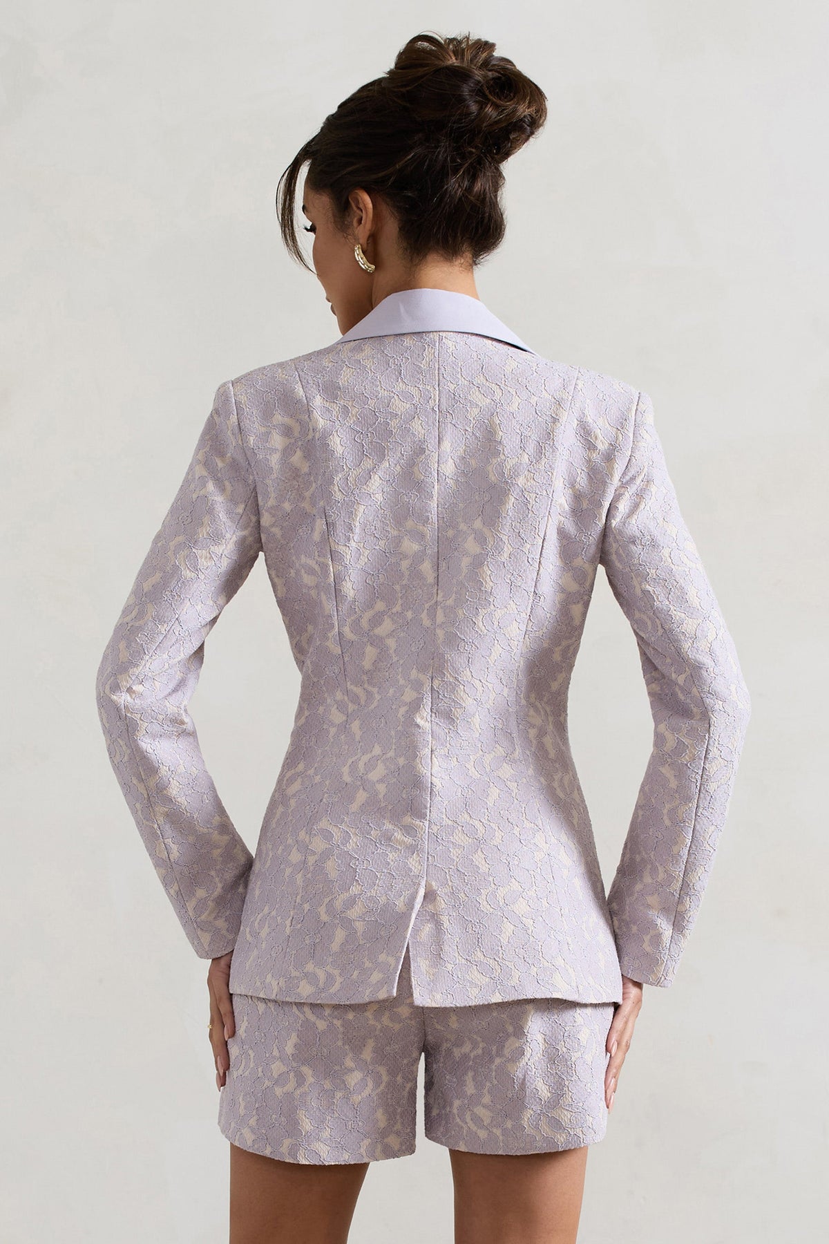 Kennedy | Blazer Entallado de Encaje Malva