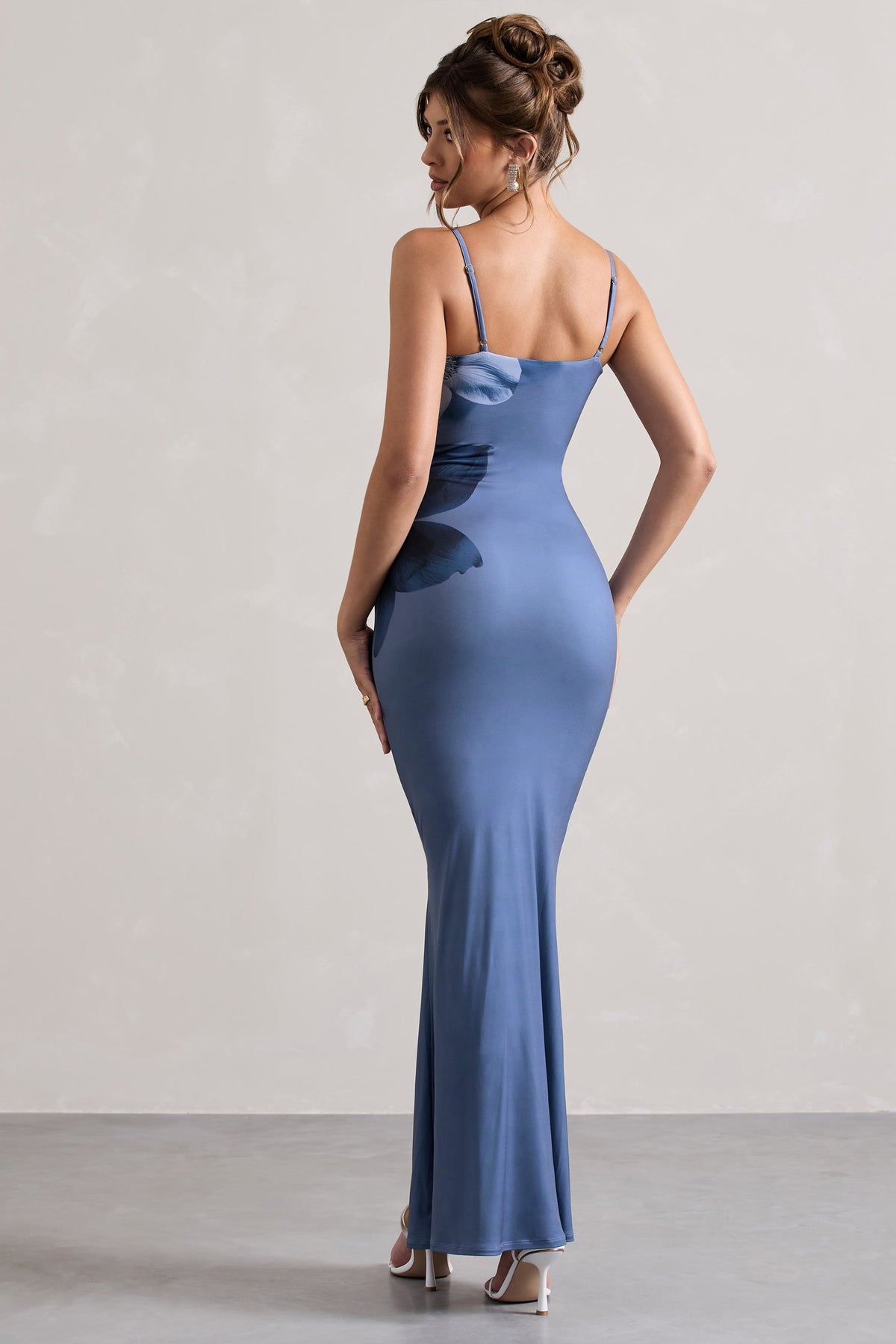 Wisteria | Vestido Maxi Azul con Tirantes y Abertura