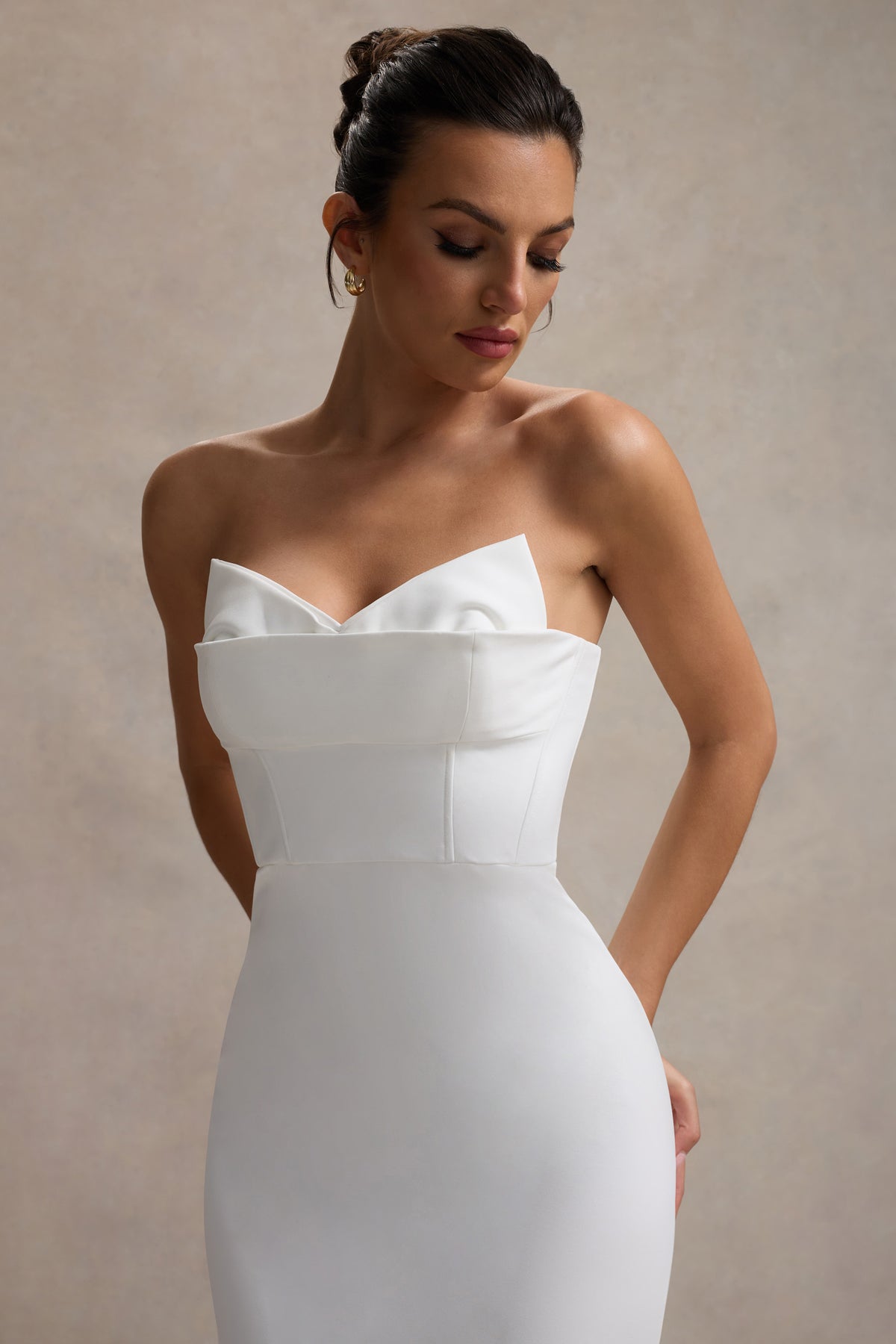 Emmelina | Vestido Largo Corsé Blanco con falda Voluminosa