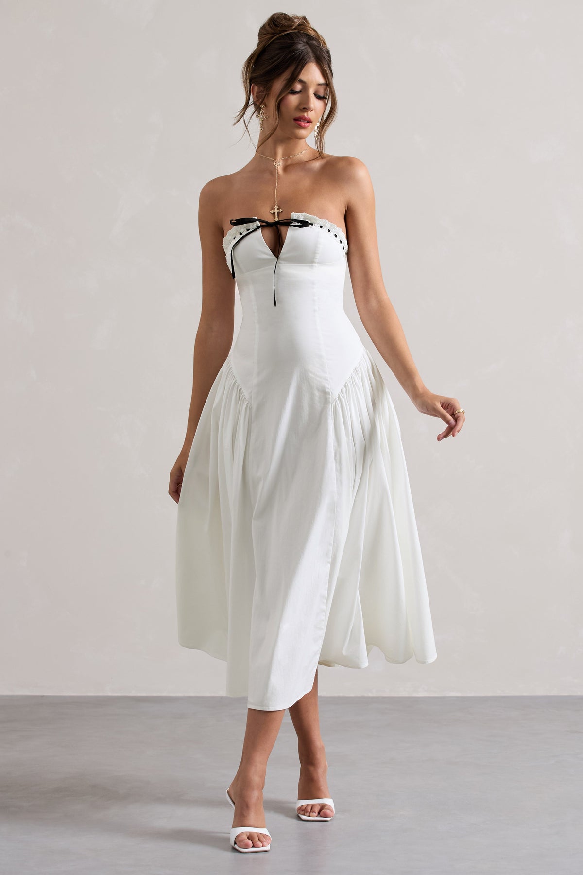 WB_HR_CL134717005-SerrentiWhitePoplinStraplessLaceDetailMidiDressWithVolumeSkirt7