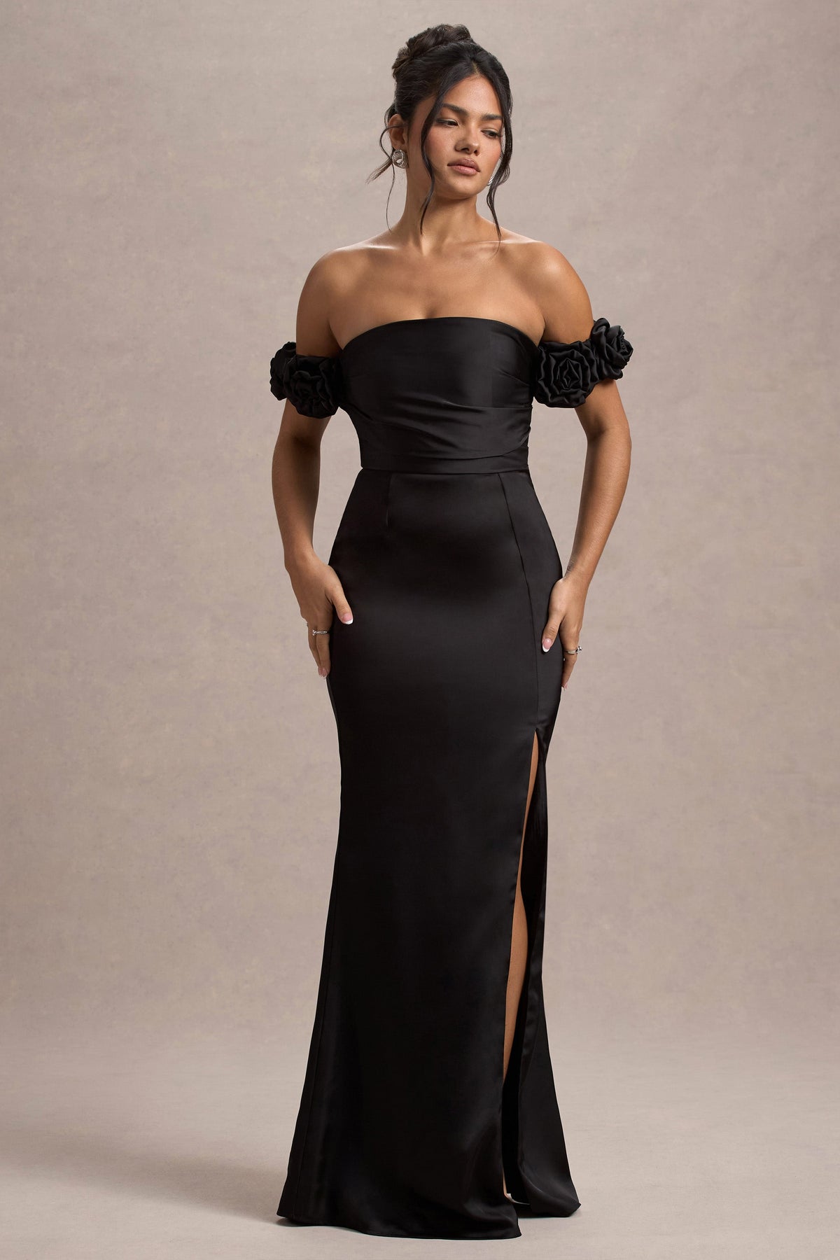 WB_HR_CL135100002-SenselessBlackSatinFloralBardotMaxiDress0