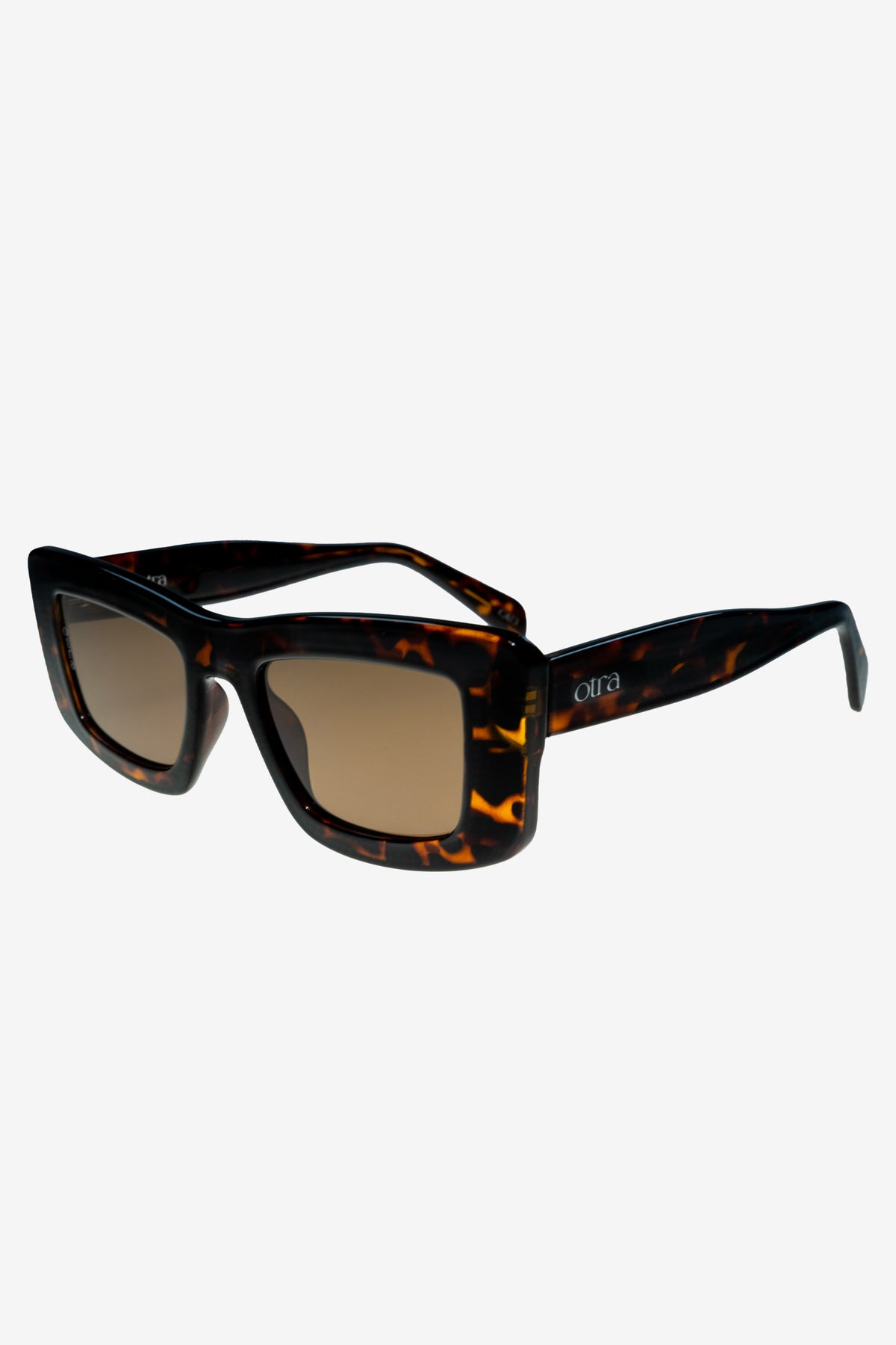 Marsha | Otra Gafas de Sol Cat-Eye Gruesas de Carey con Lentes Marrones