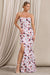 Blenheim | Vestido Largo Ajustado con Corsé y Estampado Floral Blanco