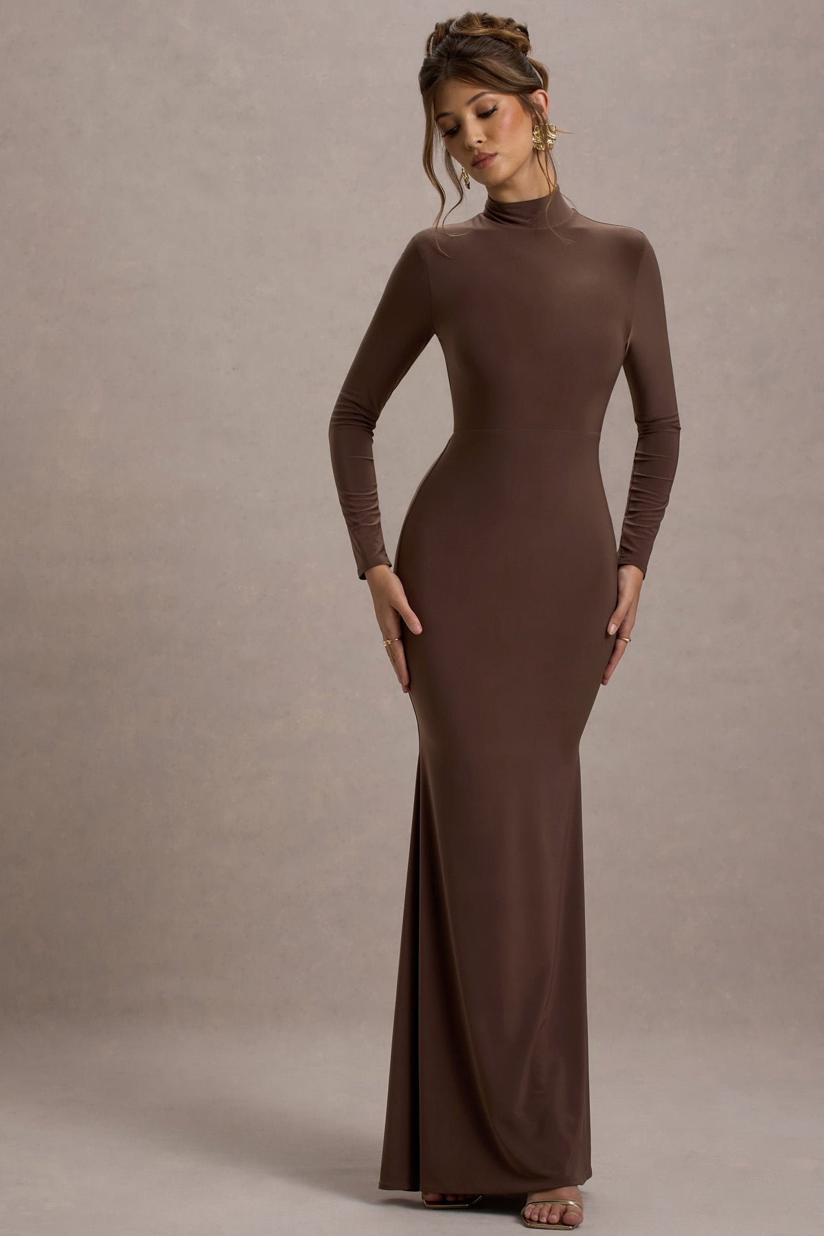 Tova |  Vestido largo en color chocolate