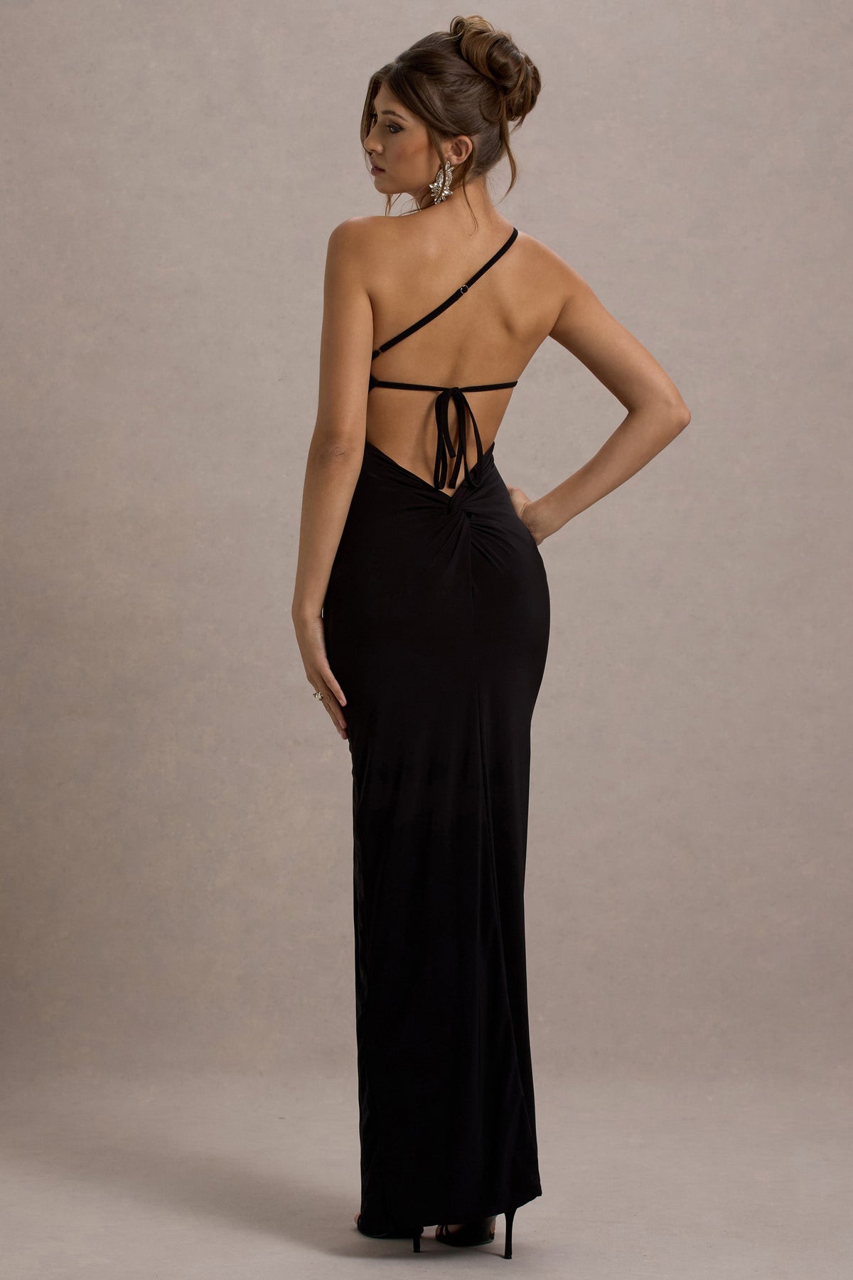 Dressing Up | Vestido Largo asimétrico con Espalda descubierta Negro